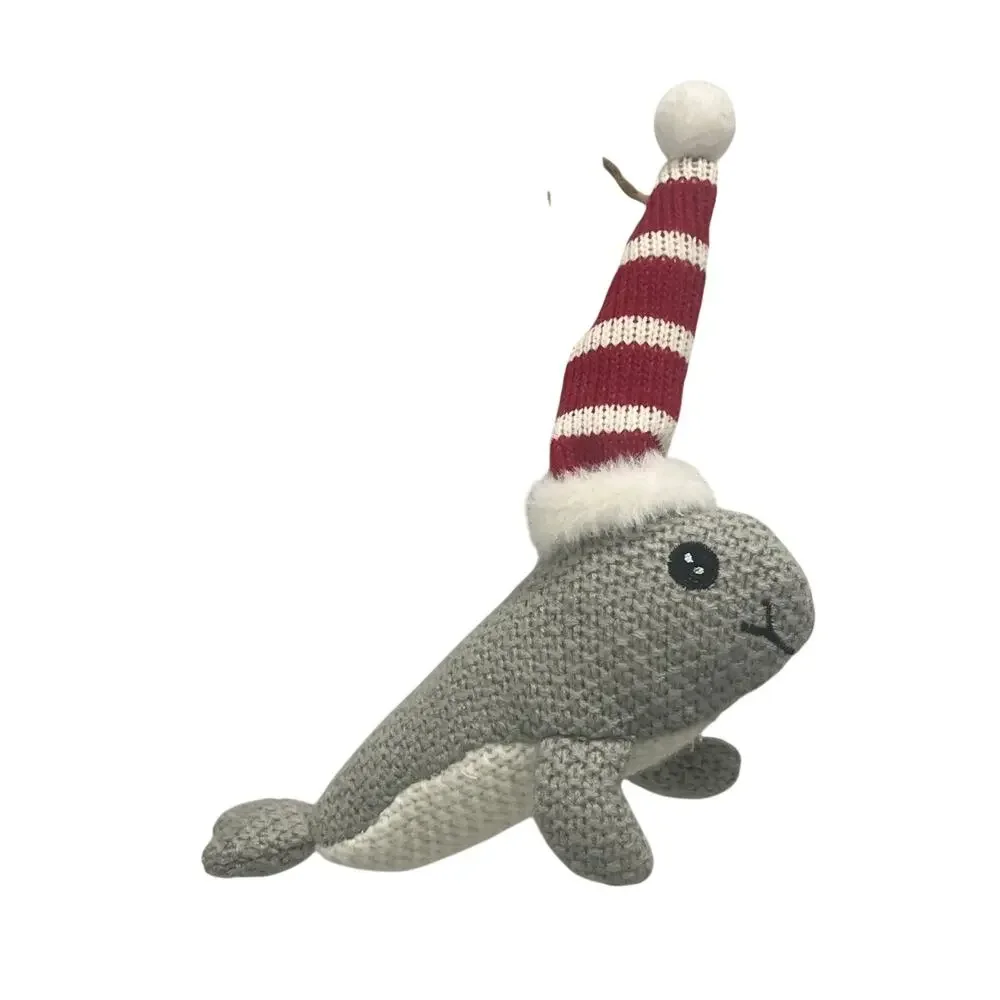 Crochet Christmas Seal Ornament Amigurumi Knit Marine Animal Holiday Decoration